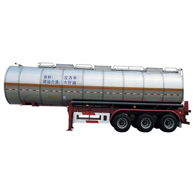 Bitumen 35000L 35CBM 3 Axle PU Foam Palm Oil Tanker Truck Bitumen Insulated Semi Trailer For Crude Oil